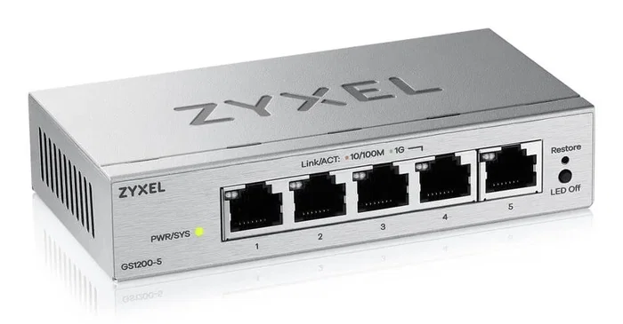 Zyxel GS1200-5V3 Switch de 5 puertos Gigabit Web Managed de escritorio Zyxel GS1200-5V3 Switch de 5 puertos Gigabit Web Managed de escritorio