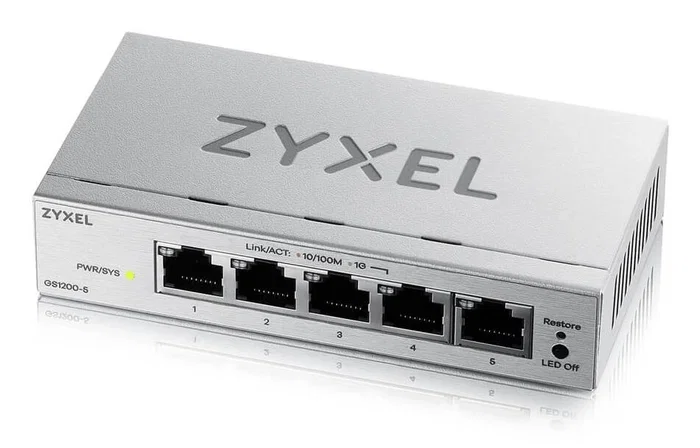 Zyxel GS1200-5V3 Switch Gestionado L2 de 5 Puertos Gigabit Ethernet Gris Zyxel GS1200-5V3 Switch Gestionado L2 de 5 Puertos Gigabit Ethernet Gris