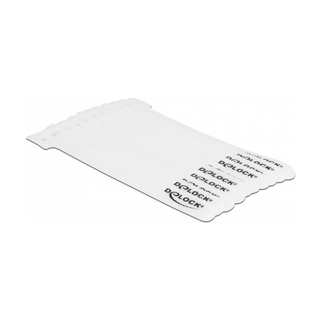DeLOCK Brida de Cable con Velcro LA 150 x AN 12 mm, Blanco, Pack de 10 Unidades DeLOCK Brida de Cable con Velcro LA 150 x AN 12 mm, Blanco, Pack de 10 Unidades