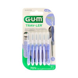 GUM Cepillo Interdental Trav-Ler 0.6Mm 6 Unidades Color Azul Claro