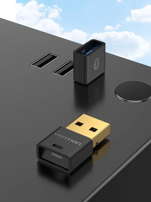 Vention NAFB0 Adaptador USB Bluetooth 5.1 para PC - Transmisor y Receptor para Auriculares, Altavoz, Mando, Conexión Múltiple, Plug & Play, Windows 10/8/7