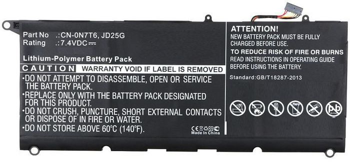CoreParts Batería para Portátil Dell 45.14Wh 6100mAh Li-Pol 7.4V Negro - Alta Calidad con 12 Meses de Garantía
