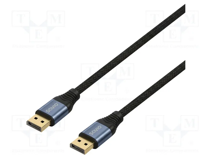 SAVIO Cable DisplayPort 2.1 de 3m con acabado textil SAVIO Cable DisplayPort 2.1 de 3m con acabado textil