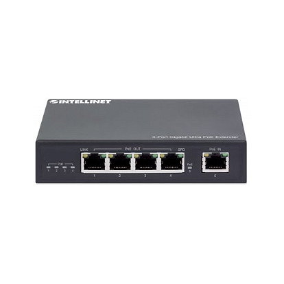 Intellinet 561617 Extensor Ultra PoE Gigabit de 4 puertos 90W