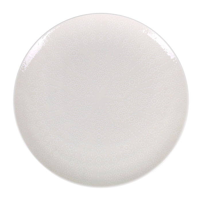 Santa Clara Vajilla 12 Piezas Porcelana Ivory Coruña Decoración Digital Relieve