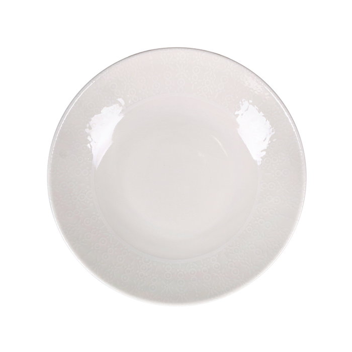 Santa Clara Vajilla 12 Piezas Porcelana Ivory Coruña Decoración Digital Relieve