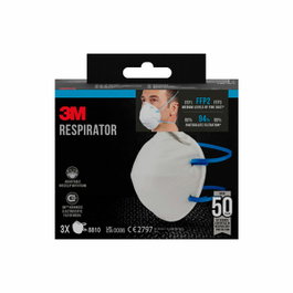 3M Mascarilla para partículas 8810 FFP2 sin válvula, pack de 3 unidades