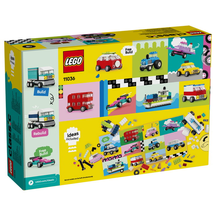 LEGO 11036 Classic Vehículos Creativos, Juego de Construcción, 900 Piezas, 5 Años, Plástico, Multicolor LEGO 11036 Classic Vehículos Creativos, Juego de Construcción, 900 Piezas, 5 Años, Plástico, Multicolor