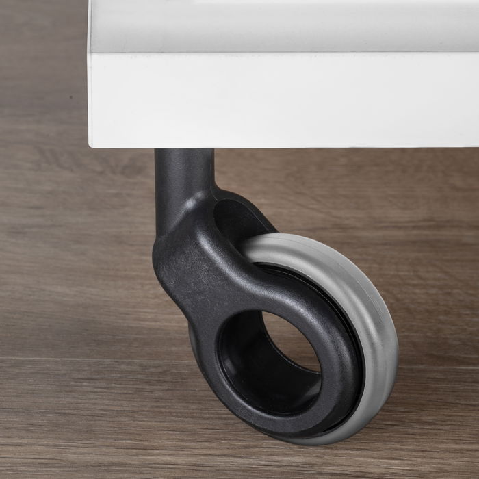 Emuca Lote de 4 ruedas Hole 2 con placa de montaje, diámetro 60mm, Acero y Plástico, Plástico gris