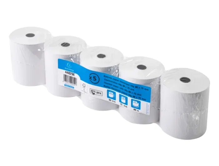 Exacompta Rollo Sumadora Térmico 80 mm x 80 mm 44 g/m2 Certificado FSC para Cajas Registradoras Sin BPA