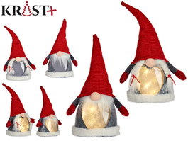 KRIST+ Surtido de Papá Noel y Mamá Noel con Traje Rojo y Luz LED