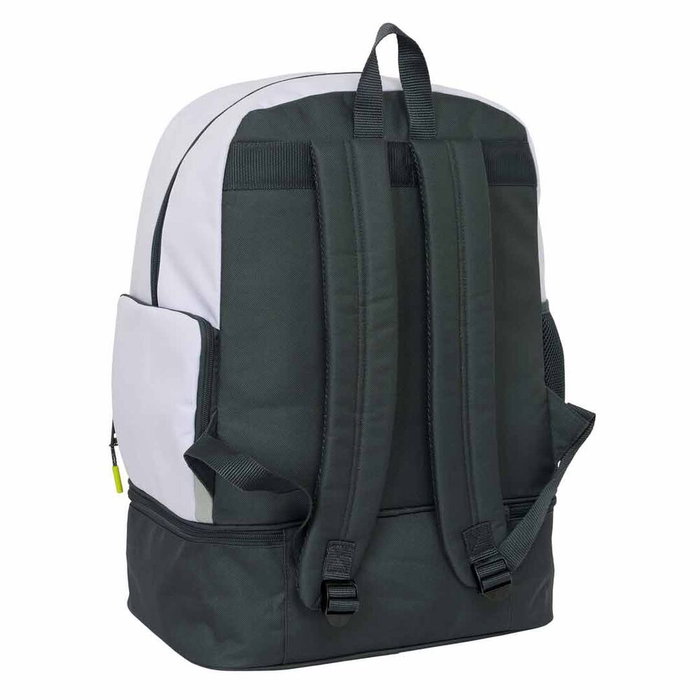 SAFTA Mochila Real Madrid 25/26 50cm, Compartimento Semirrígido, Bolsillo Portabotellas, Hombreras Ergonómicas, Asa de Mano