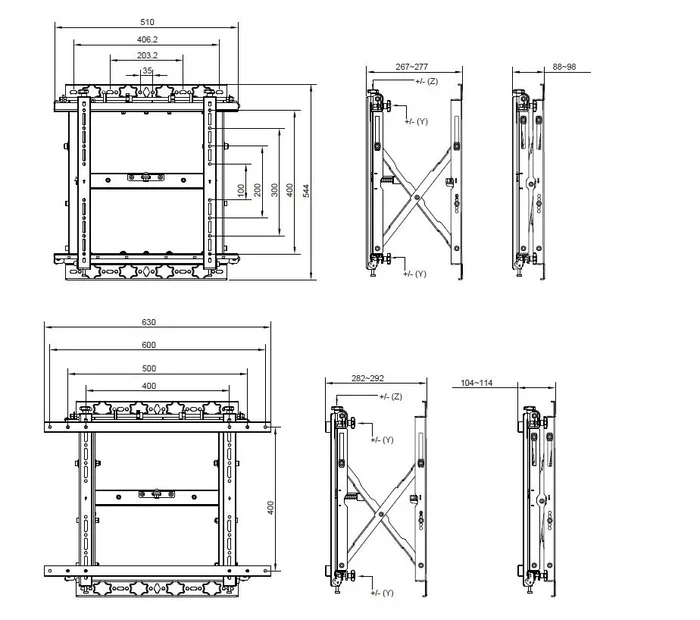 EQUIP Soporte de pared Push-In Pop-Out 19''-55''