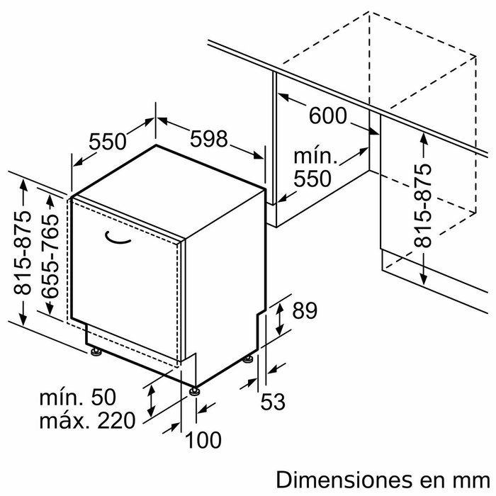 Lavavajillas BOSCH SMH4EVX08E 6P 3ªB 44dBA INT Blanco 60 cm