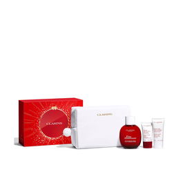 Clarins Eau Dynamisante Estuche 4 Piezas Agua Tratamiento Revitalizante Tonificante 100ml + Loción Corporal 30ml + Bálsamo Facial 15ml + Neceser