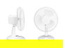 Argon - Ventilador de Mesa 40W Blanco, 33x47x27cm, 3 Velocidades, Oscilación, Giro 75° y Cabezal Inclinable