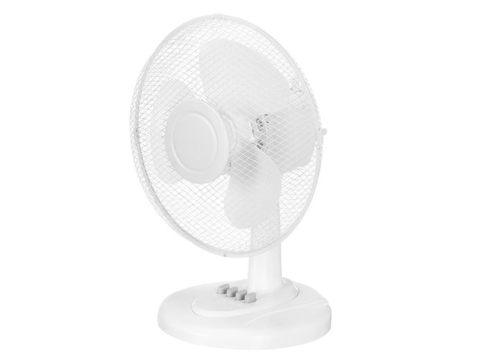 Argon - Ventilador de Mesa 40W Blanco, 33x47x27cm, 3 Velocidades, Oscilación, Giro 75° y Cabezal Inclinable