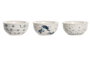 DKD Home Decor Set de 3 Cuencos Stella Maris de 600 ml, Multicolor y Blanco