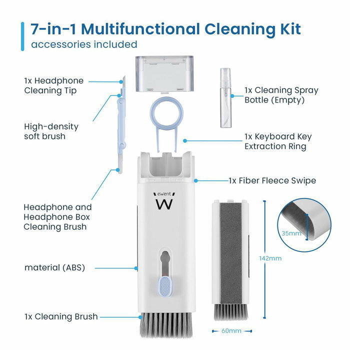 EWENT Kit de Limpieza Multifuncional 7 en 1 EW5630