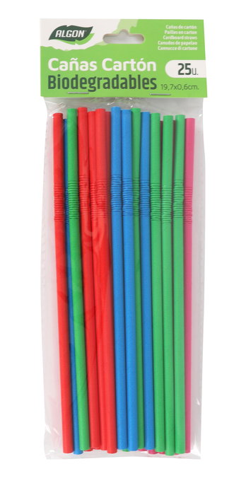 Algon Set de 25 Pajitas Flexibles de Colores, 19.7 cm de Largo (24 Unidades)