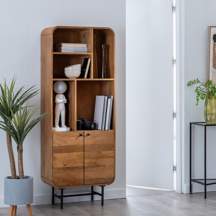 Mueble Auxiliar Natural Madera de Mango 60 X 30 X 160 cm Mueble Auxiliar Natural Madera de Mango 60 X 30 X 160 cm