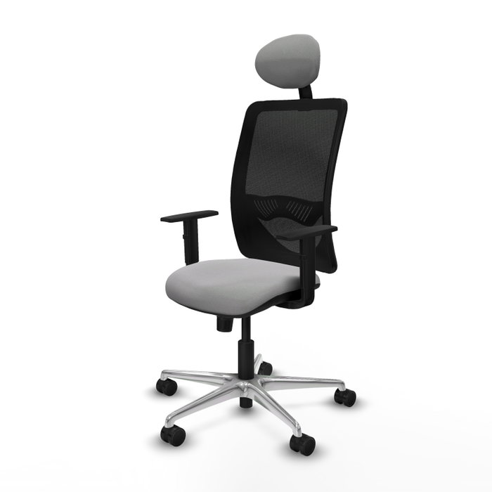 PIQUERAS Y CRESPO Silla de oficina Zulema con mecanismo Sincro, Gris claro y Negro PIQUERAS Y CRESPO Silla de oficina Zulema con mecanismo Sincro, Gris claro y Negro