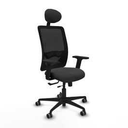 PIQUERAS Y CRESPO Silla de oficina Zulema con mecanismo Sincro/Traslack Gris oscuro y Negro