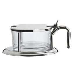 Abert Azucarero/Quesera Imperial Acero Inoxidable y Cristal 15,5x12,5 cm