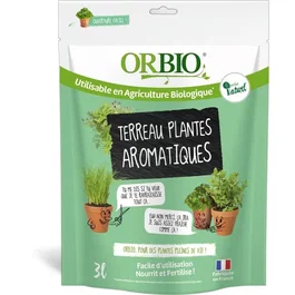 Orbio Sustrato Específico para Plantas Aromáticas PRO3323663001007 - Tierra Optimizada para Drenaje - 3 Litros