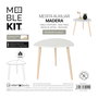 Inde - Mesita Auxiliar de Madera, Color Blanco, Dimensiones 49.5 x 49 x 5.5 cm (6 Unidades)