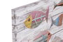 DKD Home Decor Cuadro Lienzo y MDF Multicolor Blanco Peces Hecho a Mano 3 x 80 x 60 cm (4 Unidades)