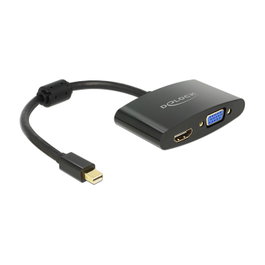 DeLOCK Adaptador de cable mini DisplayPort a HDMI + VGA, Negro
