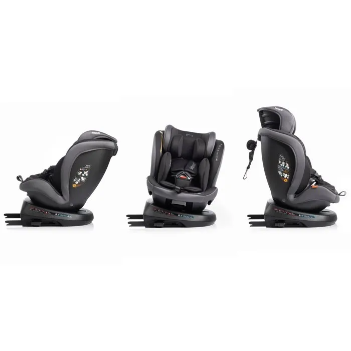Babyauto Rodia Silla de Coche Grupo 0/1/2/3 (40-150 cm) I-Size Giratoria 360º Reclinable con Reductor Gris Piedra - REF BAB8435593703366