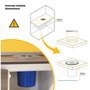 Emuca Cubo de basura empotrable para encimera de cocina Recycle, 1 vaso extraíble de 7 litros, Acero inoxidable y Plástico