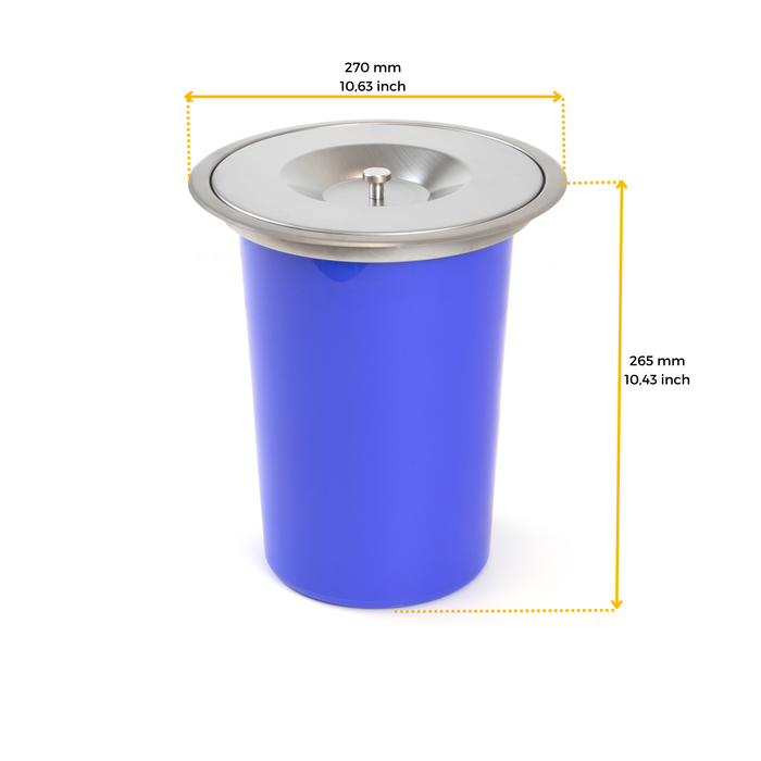 Emuca Cubo de basura empotrable para encimera de cocina Recycle, 1 vaso extraíble de 7 litros, Acero inoxidable y Plástico
