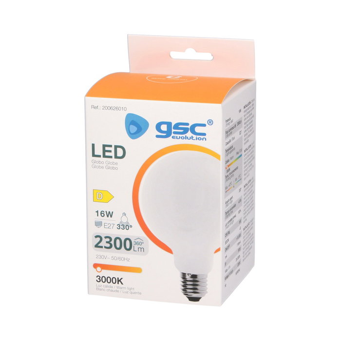 GSC Evolution Bombilla LED globo Serie Cristal 16W E27 3000K GSC Evolution Bombilla LED globo Serie Cristal 16W E27 3000K