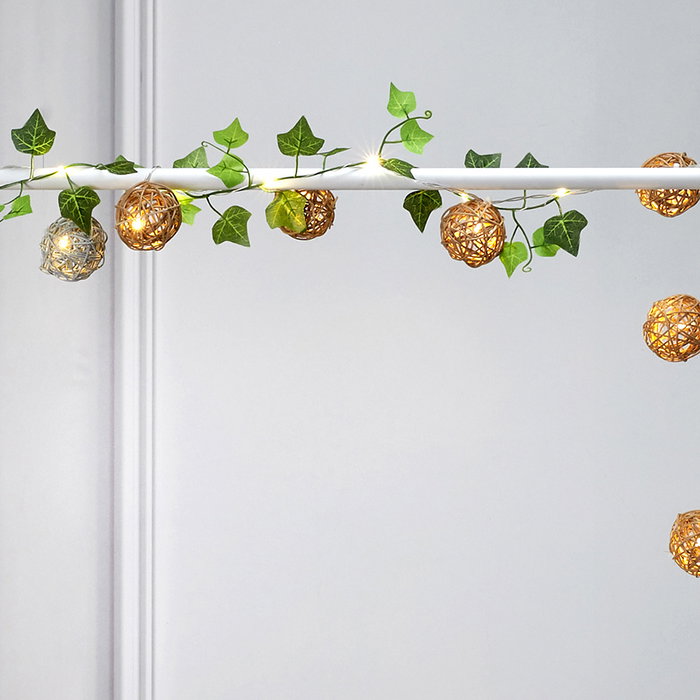 Home Deco Factory Guirnalda 8 LED Ratán 148cm