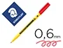 Staedtler 307 Rotulador Fineliner Tinta Base Agua Punta Fina Trazo 0.6 mm Rojo