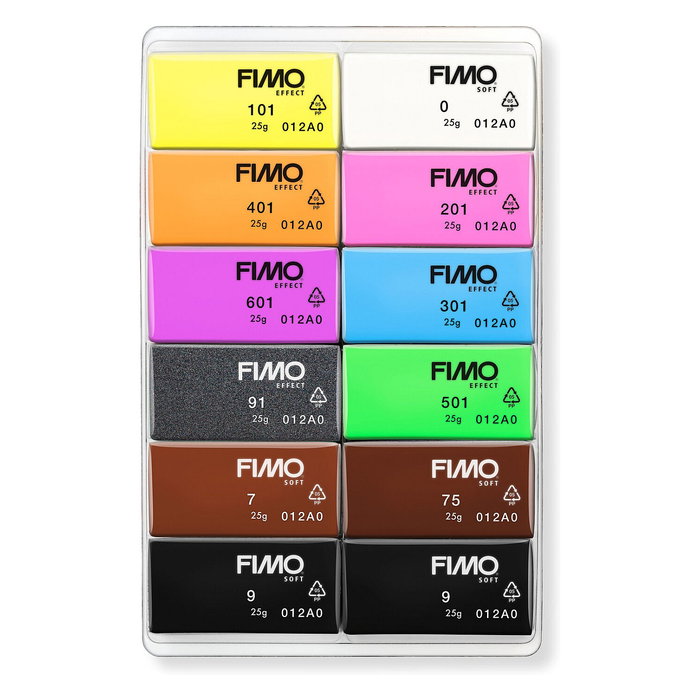 STAEDTLER FIMO leather effect 8013 C Masa de modelar de endurecimiento en horno, 12 bloques de 25 g