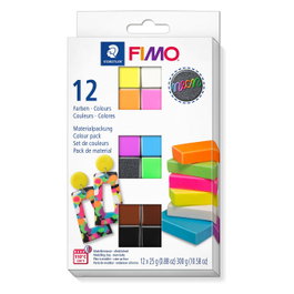 STAEDTLER FIMO leather effect 8013 C Masa de modelar de endurecimiento en horno, 12 bloques de 25 g