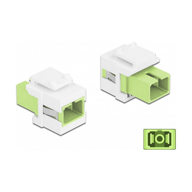 DeLOCK Módulo Keystone SC Simplex hembra a SC Simplex hembra, verde lima/blanco