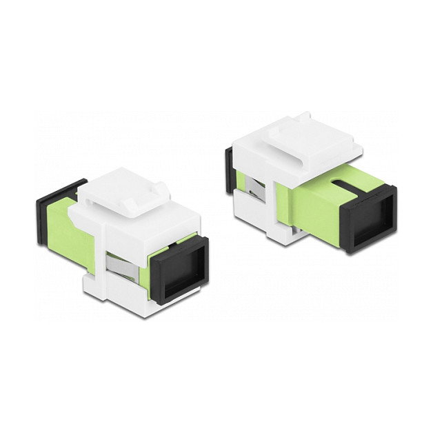 DeLOCK Módulo Keystone SC Simplex hembra a SC Simplex hembra, verde lima/blanco