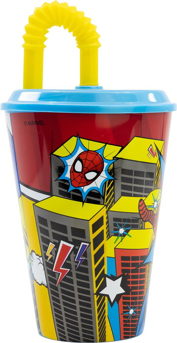 Vaso con Pajita Spider-Man CZ11366 430 ml