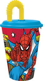 Vaso con Pajita Spider-Man CZ11366 430 ml