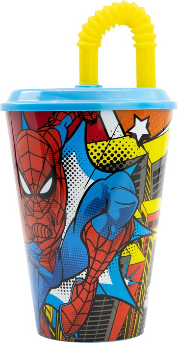 Vaso con Pajita Spider-Man CZ11366 430 ml