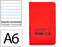 Antartik Cuaderno Tapa Dura A6 Rayas Rojo 100 Hojas 80gr FSC Colección Antartik Notes