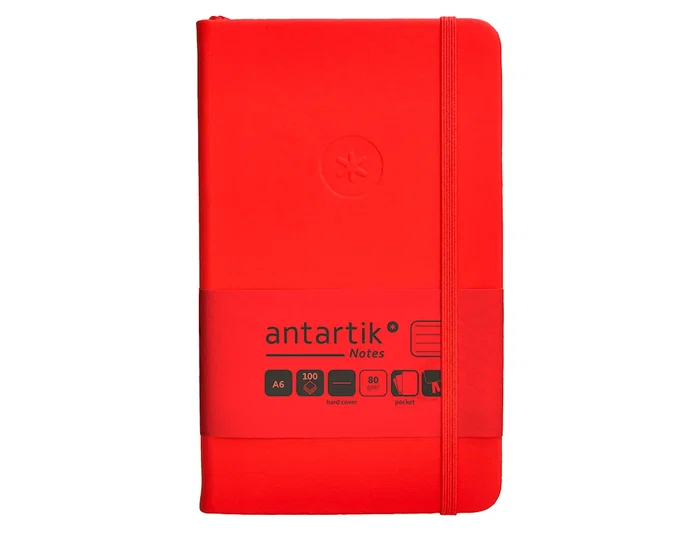 Antartik Cuaderno Tapa Dura A6 Rayas Rojo 100 Hojas 80gr FSC Colección Antartik Notes