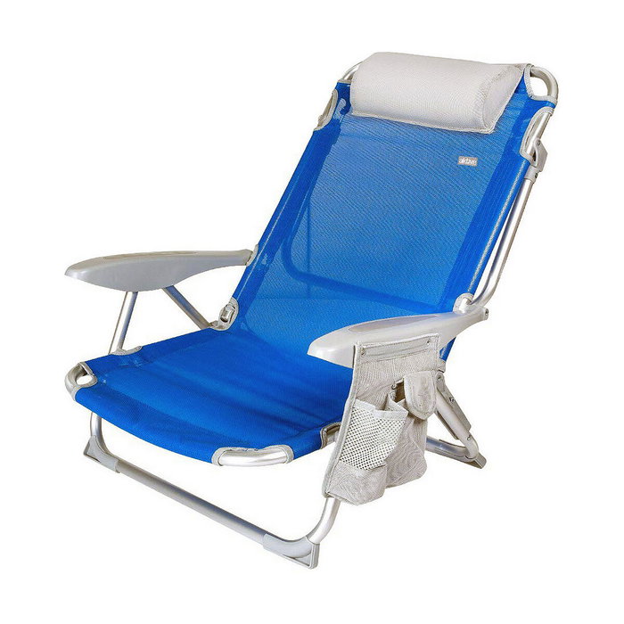 Color Baby Silla de Playa Plegable Gomera Azul con Cojín y Bolso