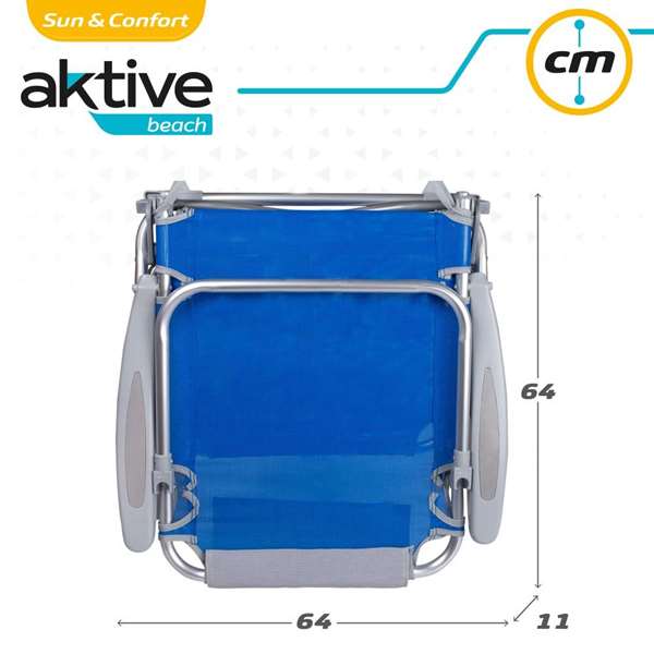 Color Baby Silla de Playa Plegable Gomera Azul con Cojín y Bolso