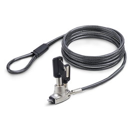 StarTech Cable de Seguridad para Portátil Compatible con Noble Wedge Slot, 2m, Antirrobo con Llave, Corte Resis, Negro - TAA